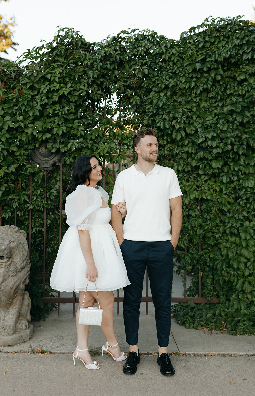sachin and babi light blue dress Formal & classy engagement session Eden Vale Winery, Oregon