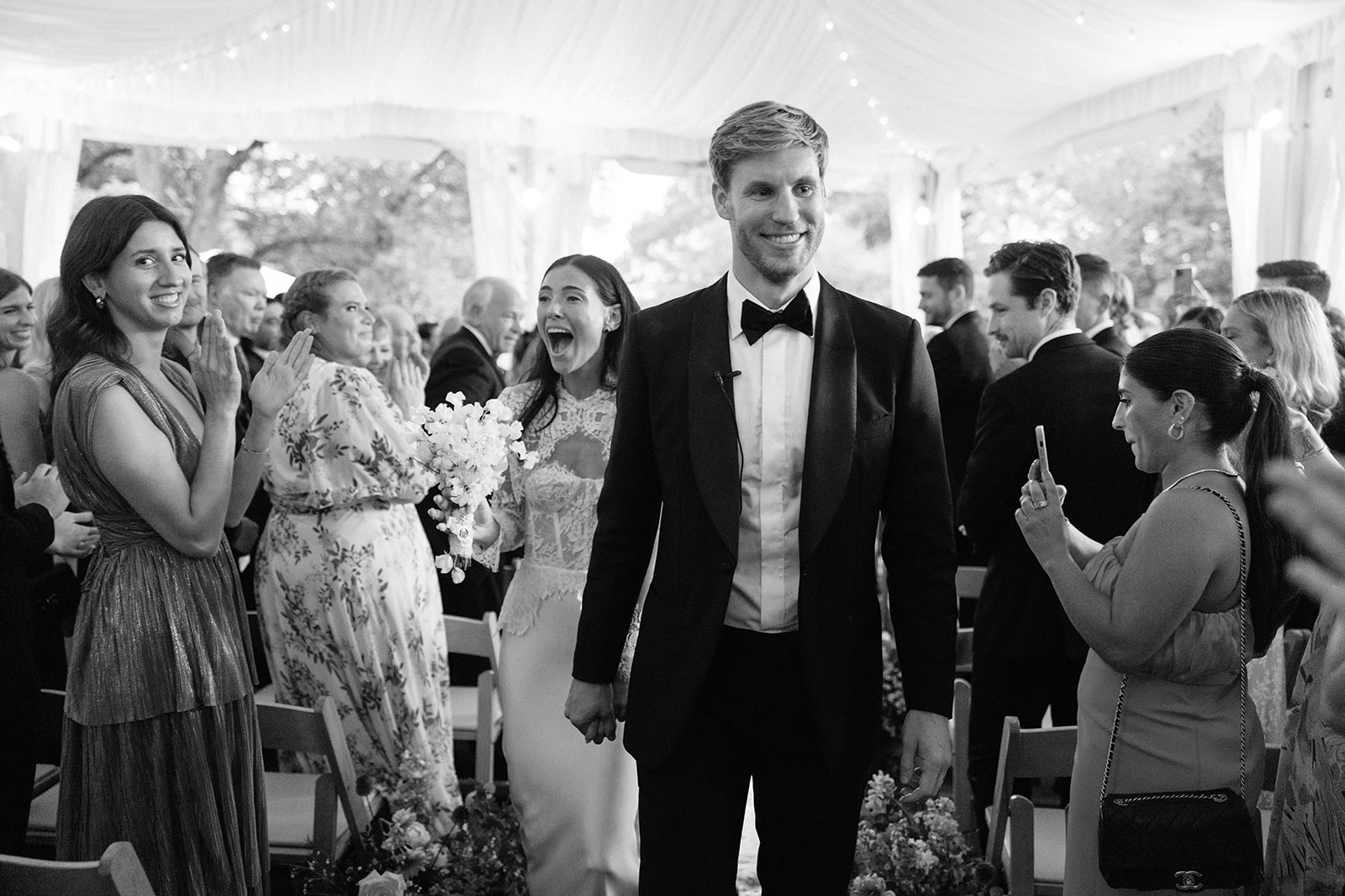 A-Line Boat Neckline Corset Wedding Dress with Chapel Train – Think Bridal, image size:1600x1067