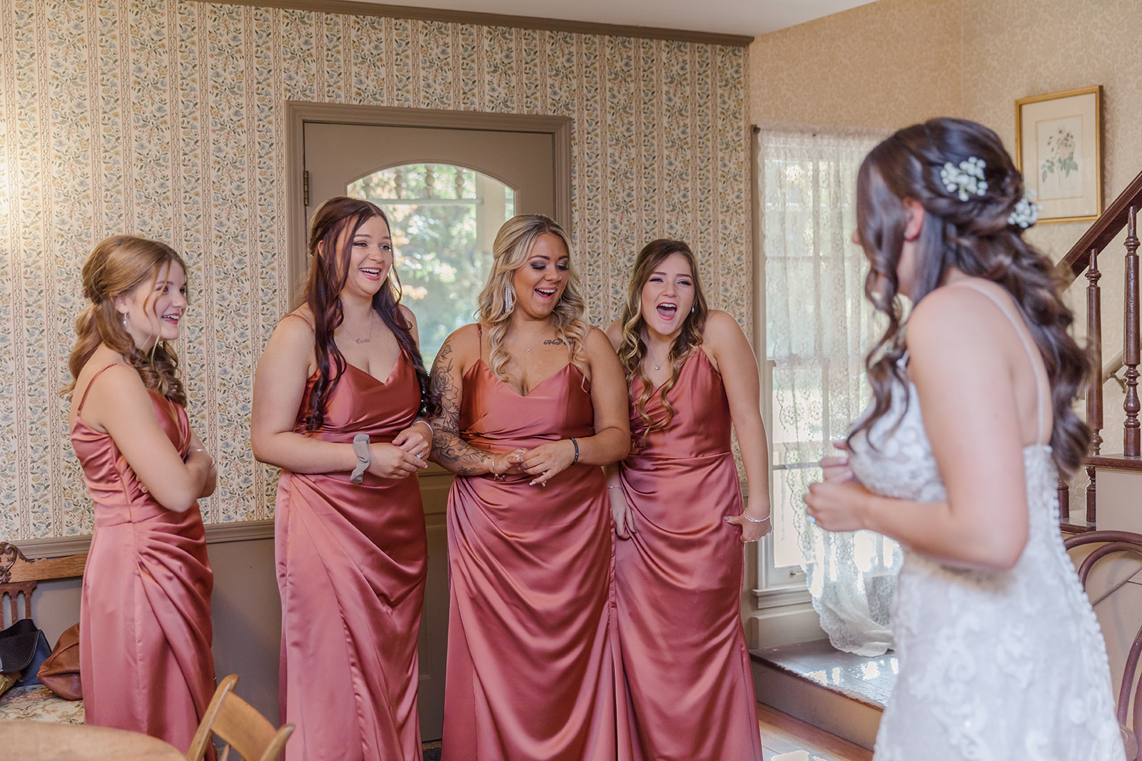 bridesmaid dresses in rockford il Women Plus Size Elegant V-neck Split Aline Ham Chiffon Bridesmaid Dres –  DolphinBanana main image 0